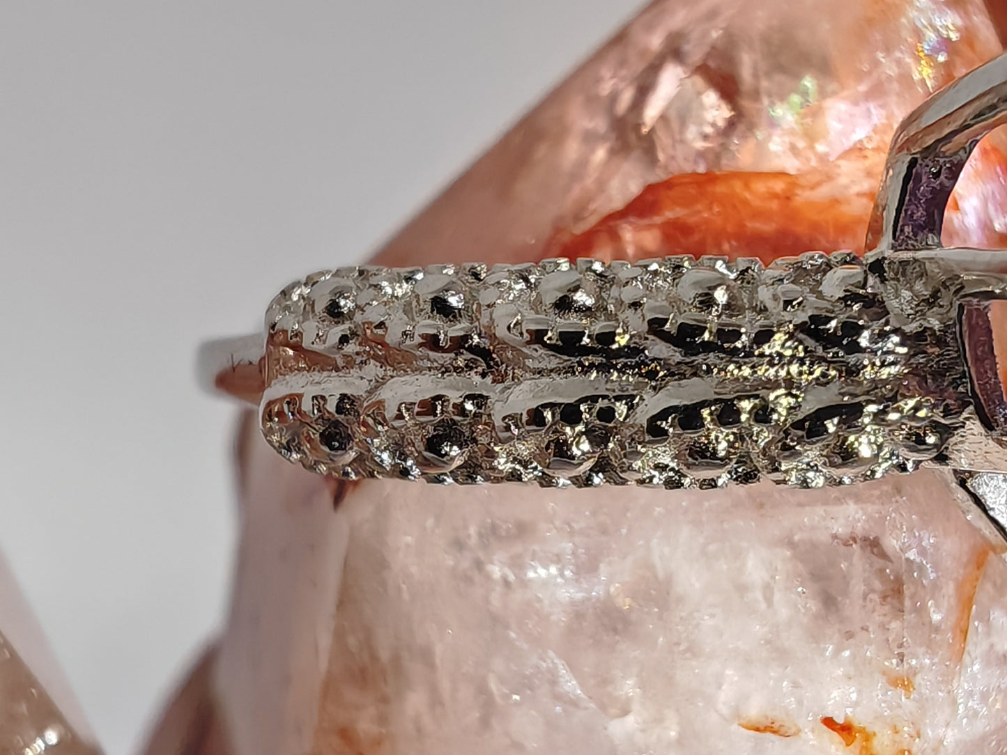 Thousand Facet Heart - Amethyst in Sterling Silver - Adjustable up to Size S