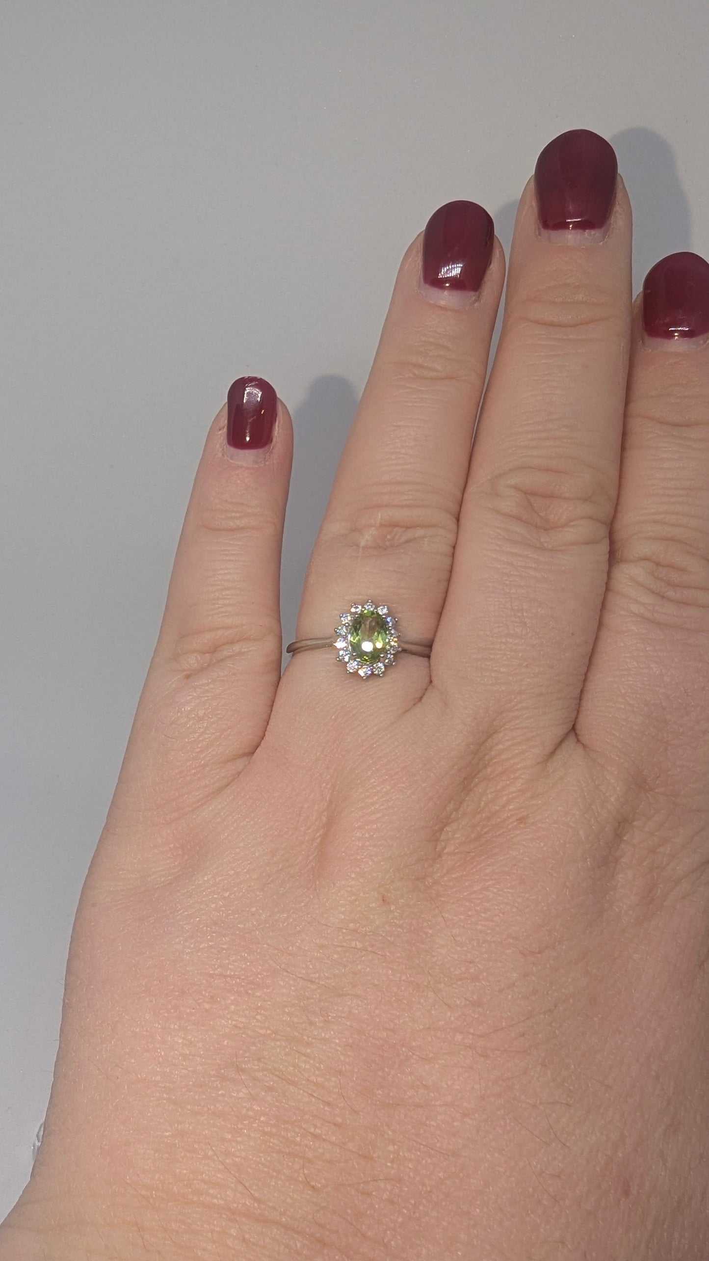 Peridot Flower - Sterling Silver Adjustable Ring up to Size U