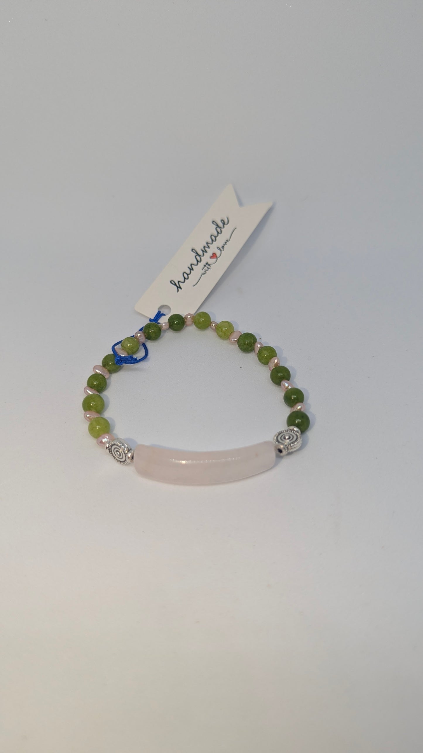 Rose Quartz, Peridot & Cultured Pearl