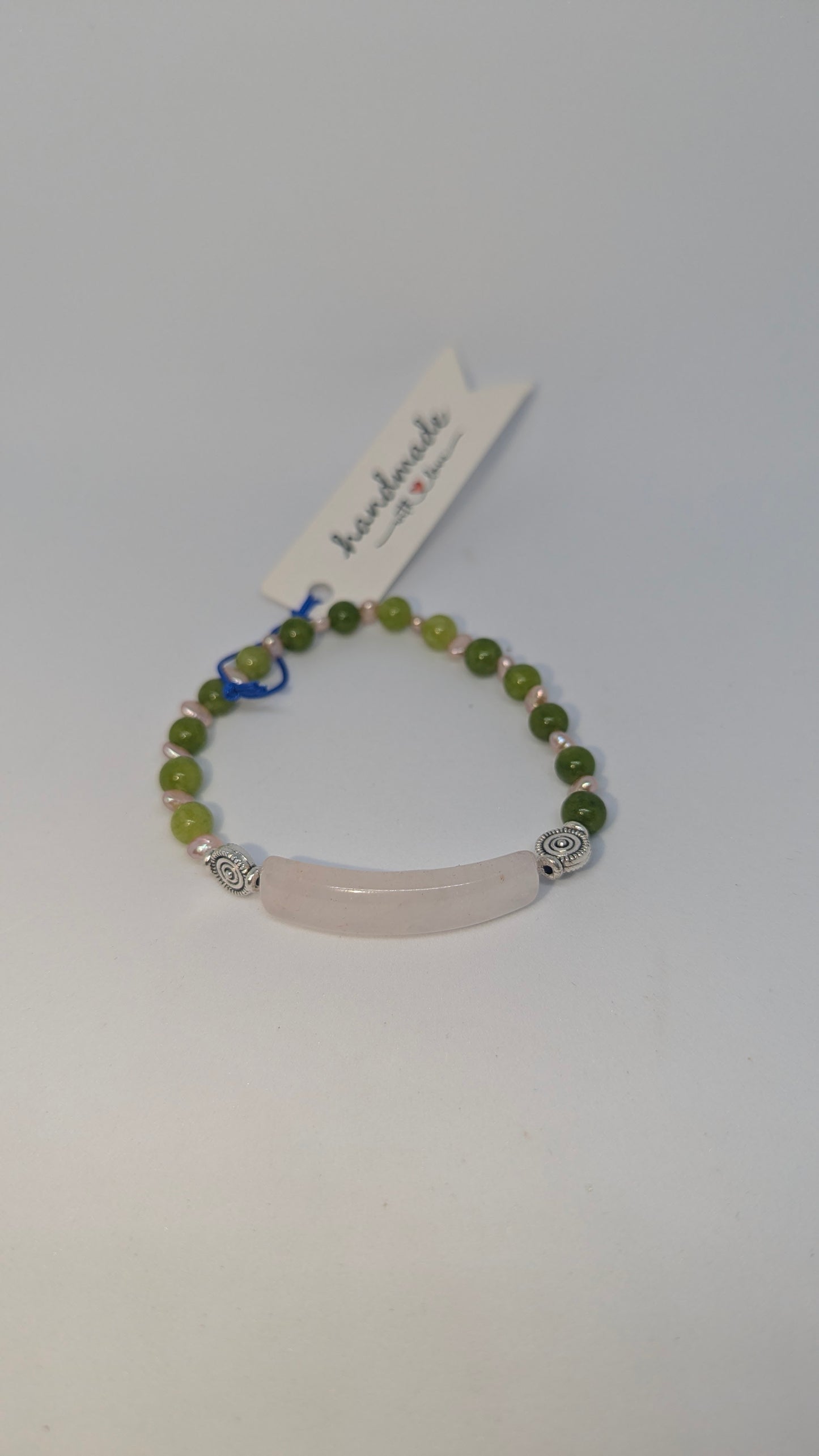 Rose Quartz, Peridot & Cultured Pearl