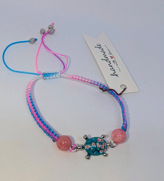 Turtle Blossom - macrame - 16cm bracelet