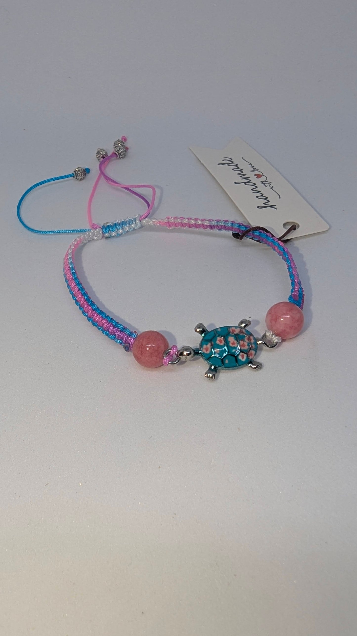 Turtle Blossom - macrame - 16cm bracelet