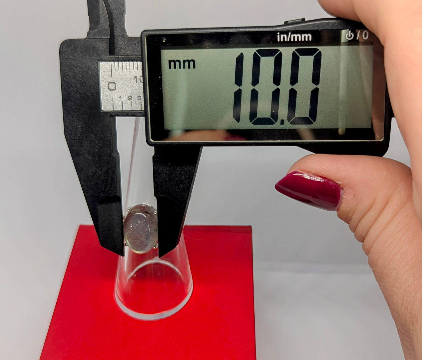 Large Labradorite - Sterling Silver Adjustable Ring with CZ Hearts up to Size (R)