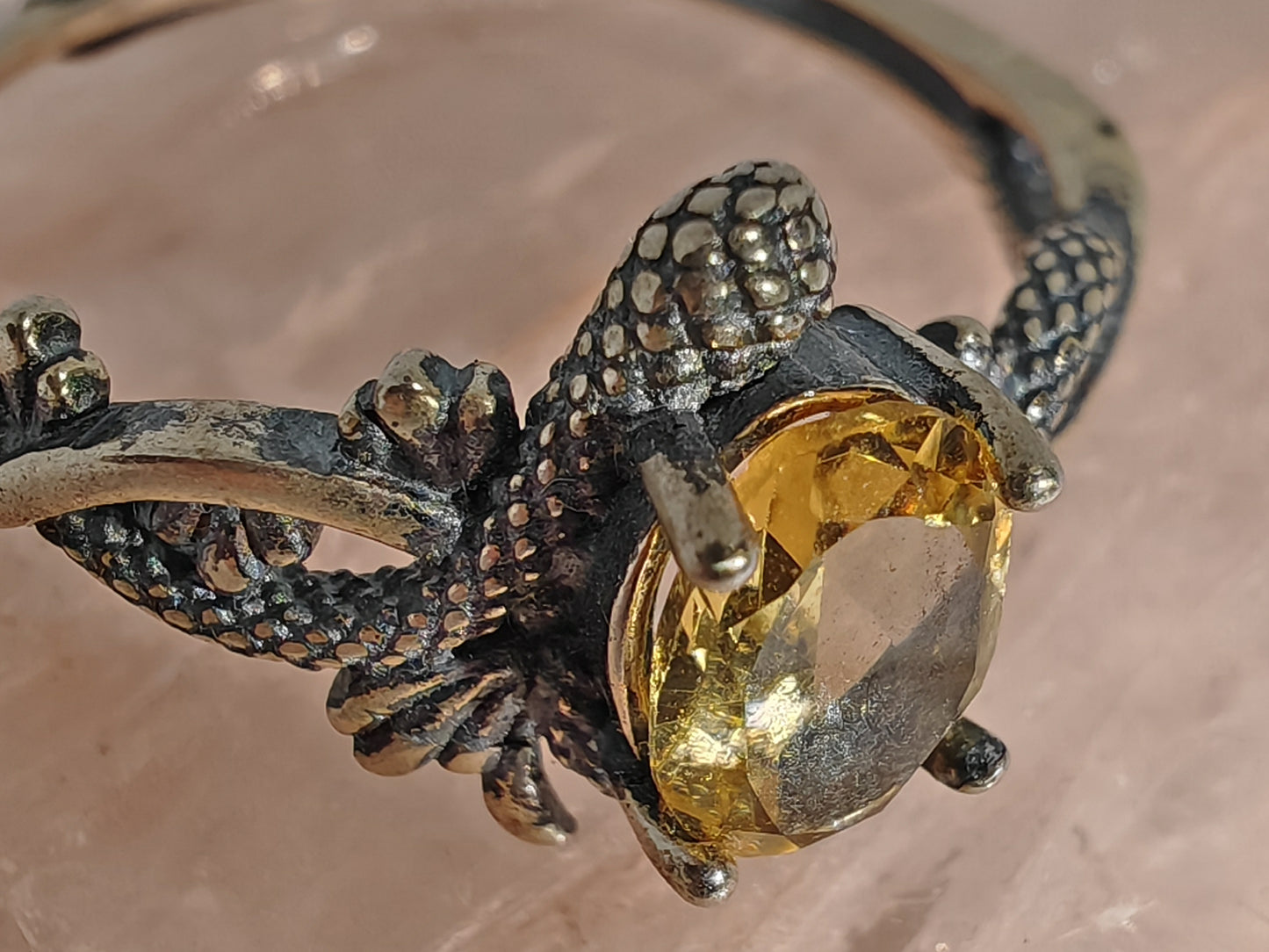 The Snakes Treasure - Sterling Silver Adjustable Ring up to Size T