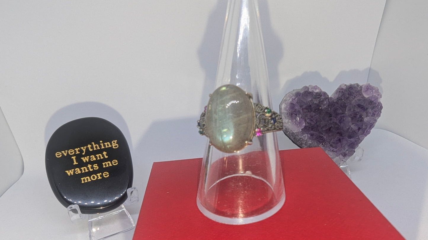 Labradorite and the Stones - adjustable up to a size T