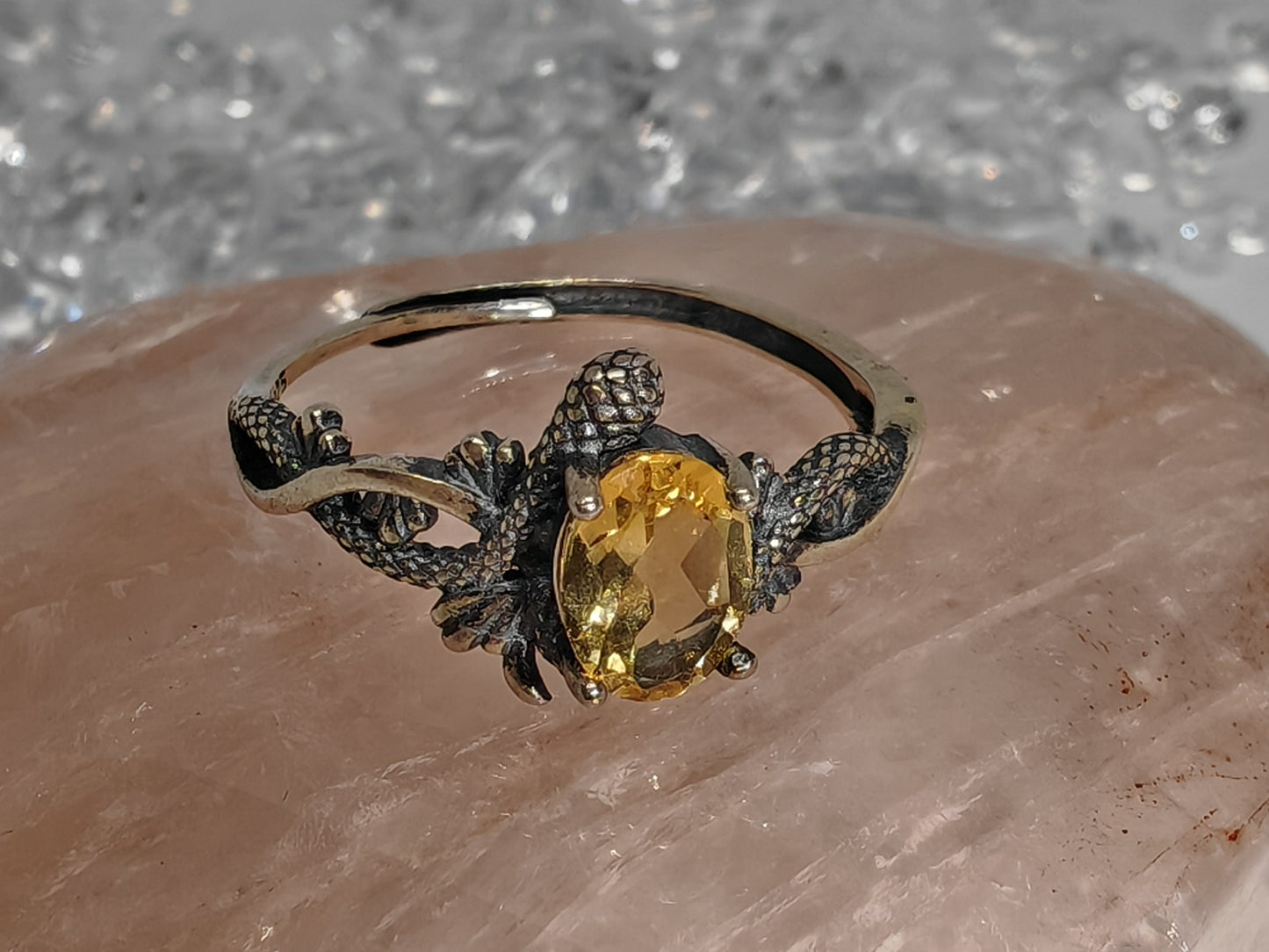 The Snakes Treasure - Sterling Silver Adjustable Ring up to Size T