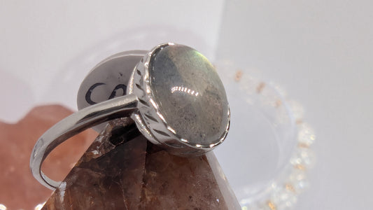 Round Lab - Sterling Silver Adjustable ring up to size S