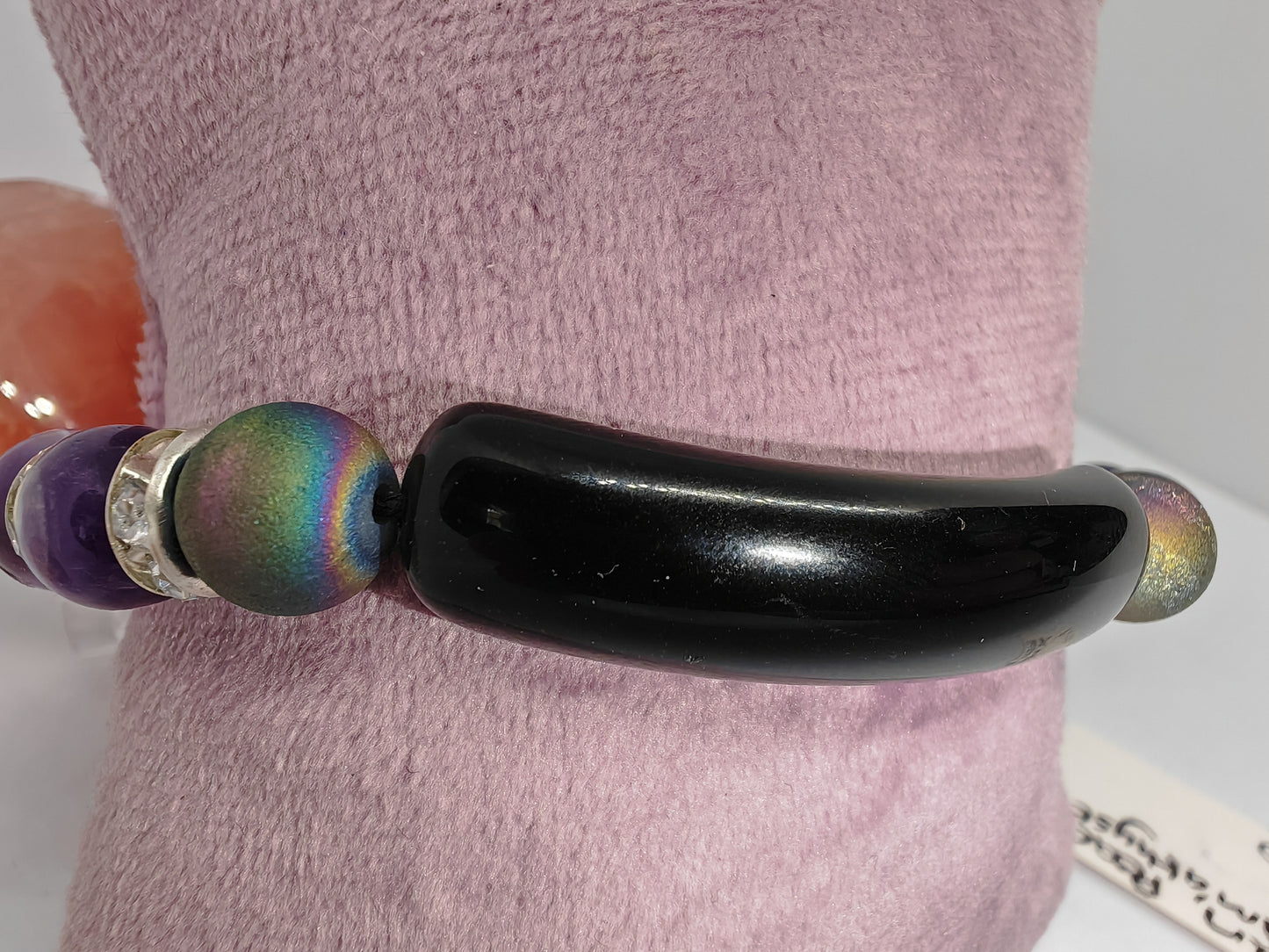 The Obsidian Peacock - Handmade Adjustable Braclet