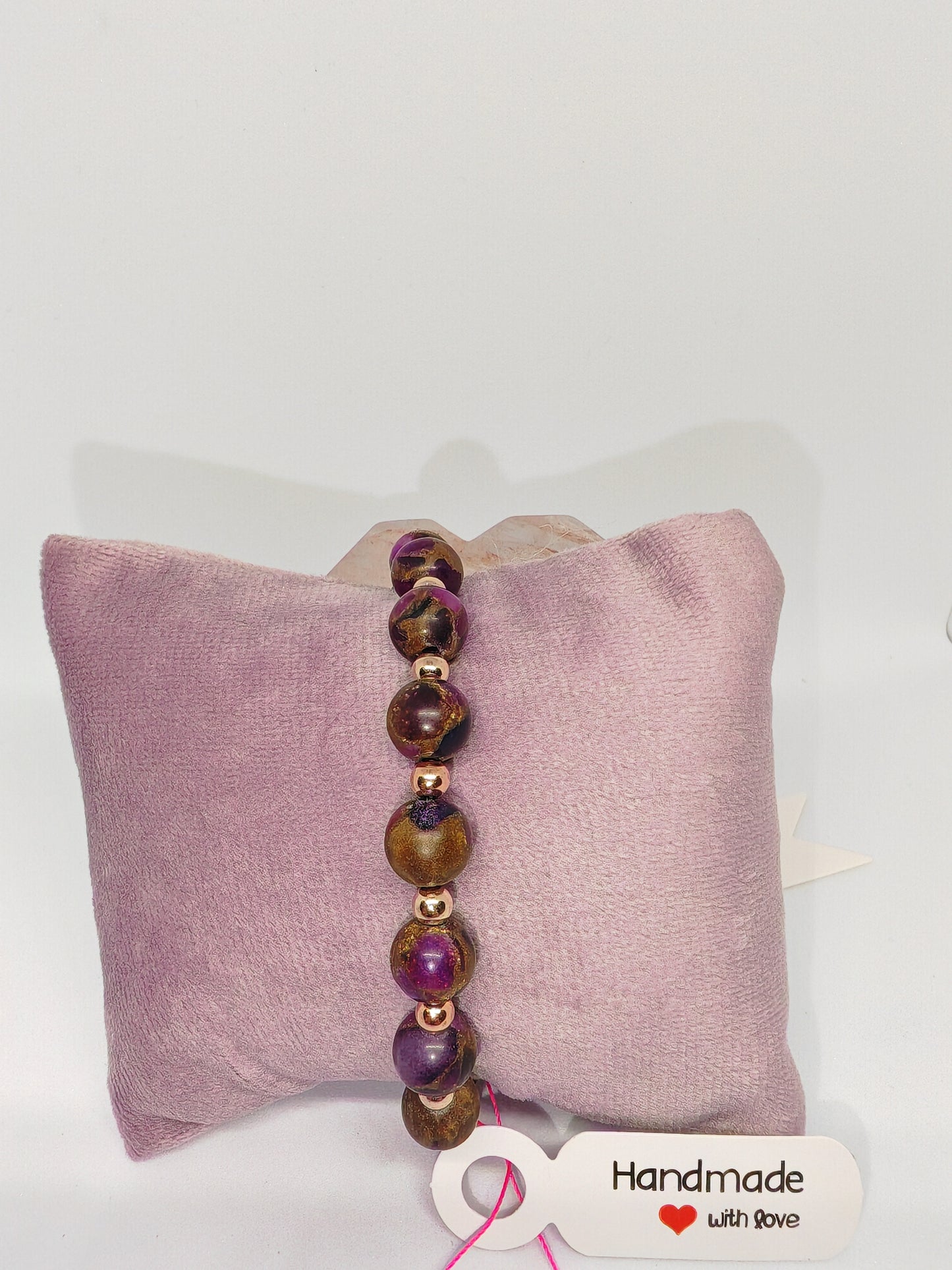 Cloisonne Jasper - Gold Spacers - 16cm