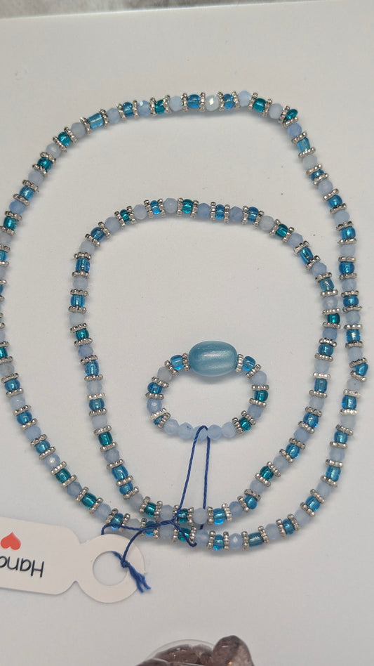 Aquamarine Set - Ring, Bracelet and Anklet
