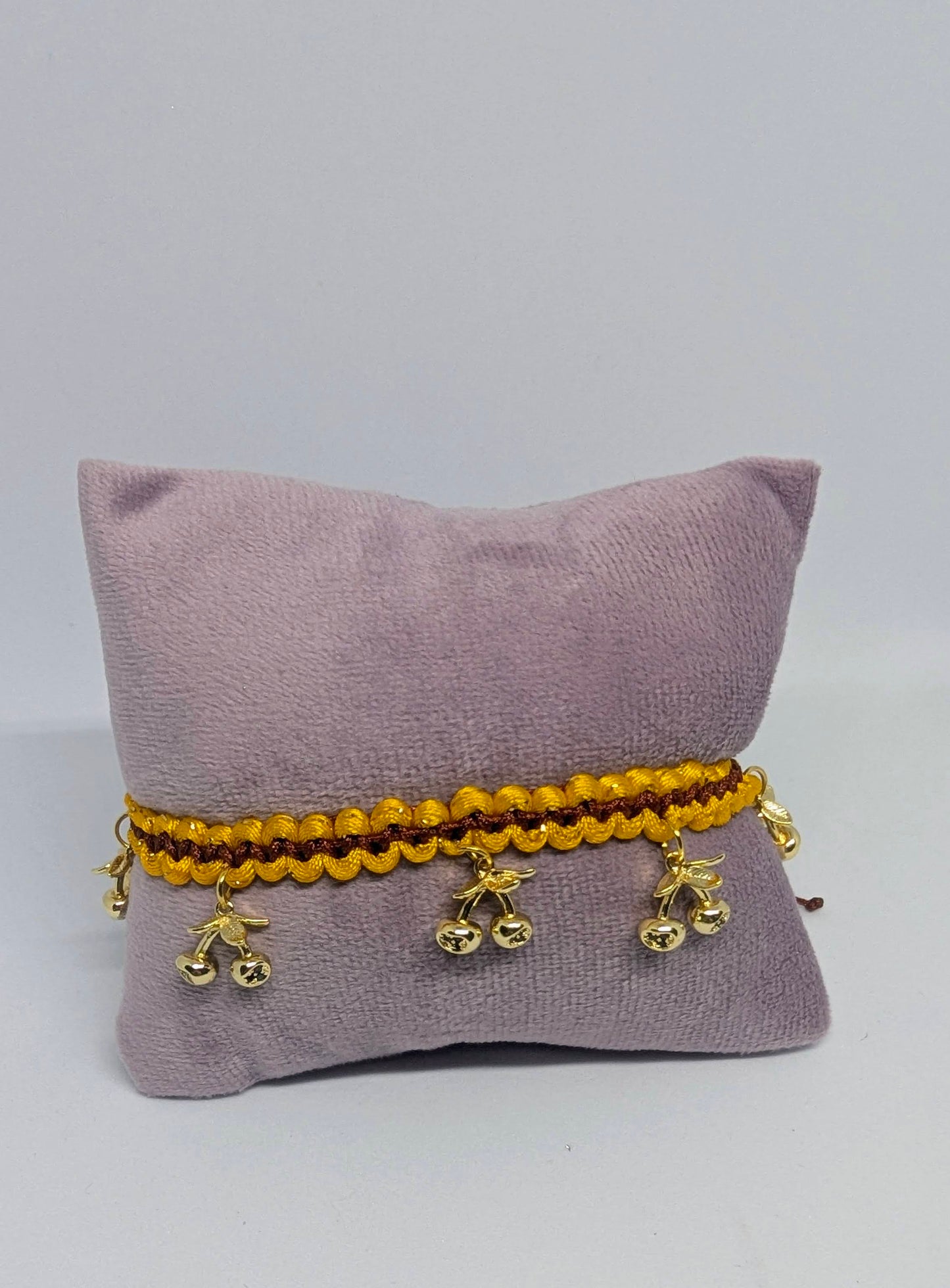 Honeycomb Cherries - Adjustable Bracelet - Handmade