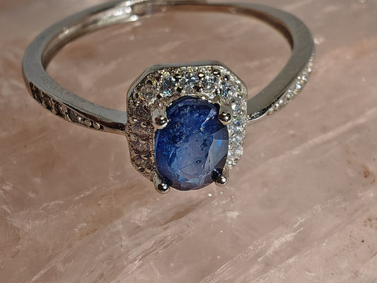 The Deep Blue - Sapphire - Sterling Silver Adjustable Ring up to Size Q