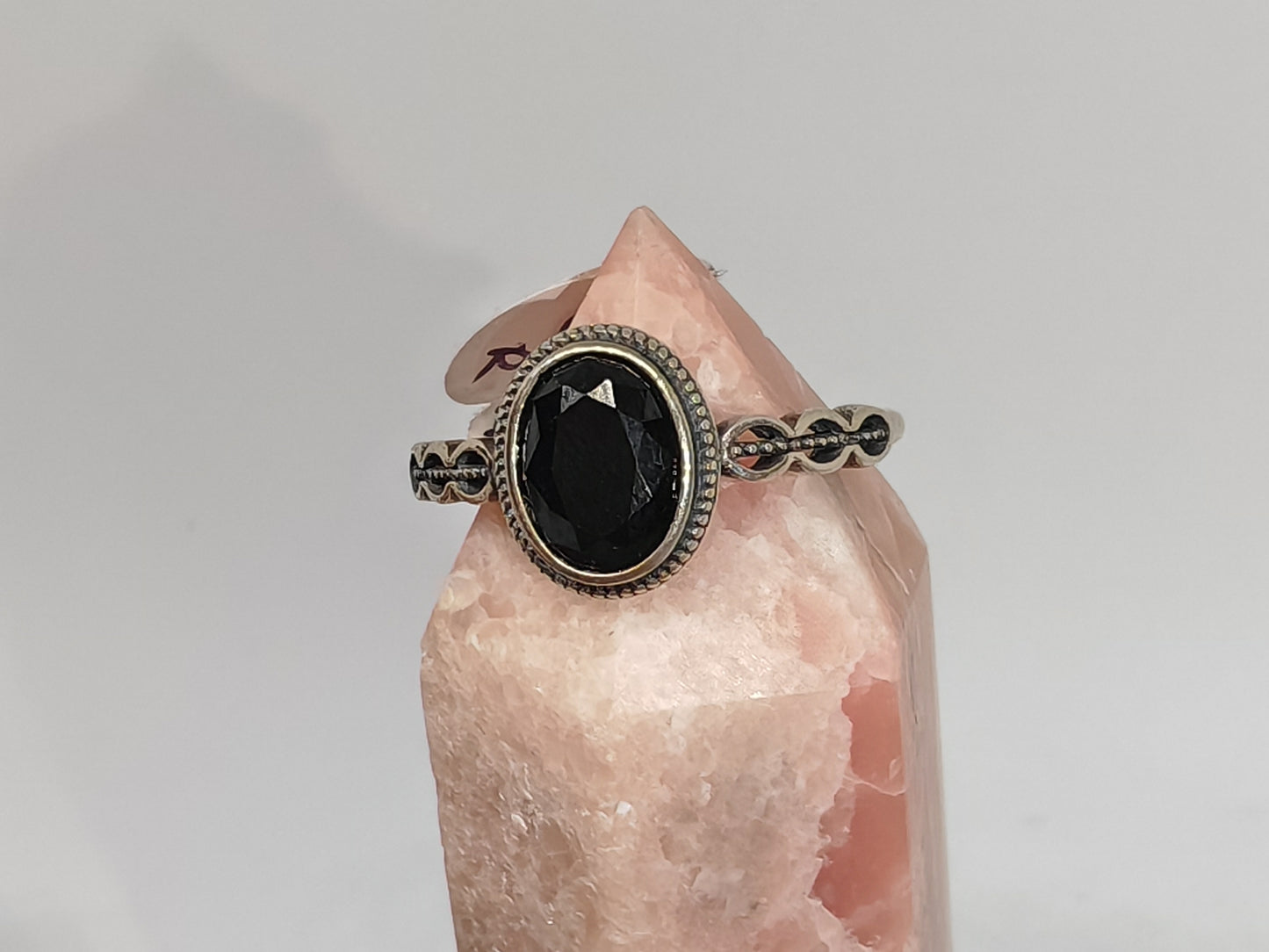 Oval Amethyst/ Sunstone/ Garnet Vintage - A Vintage Look with a Beaded Frame up to Size (R)