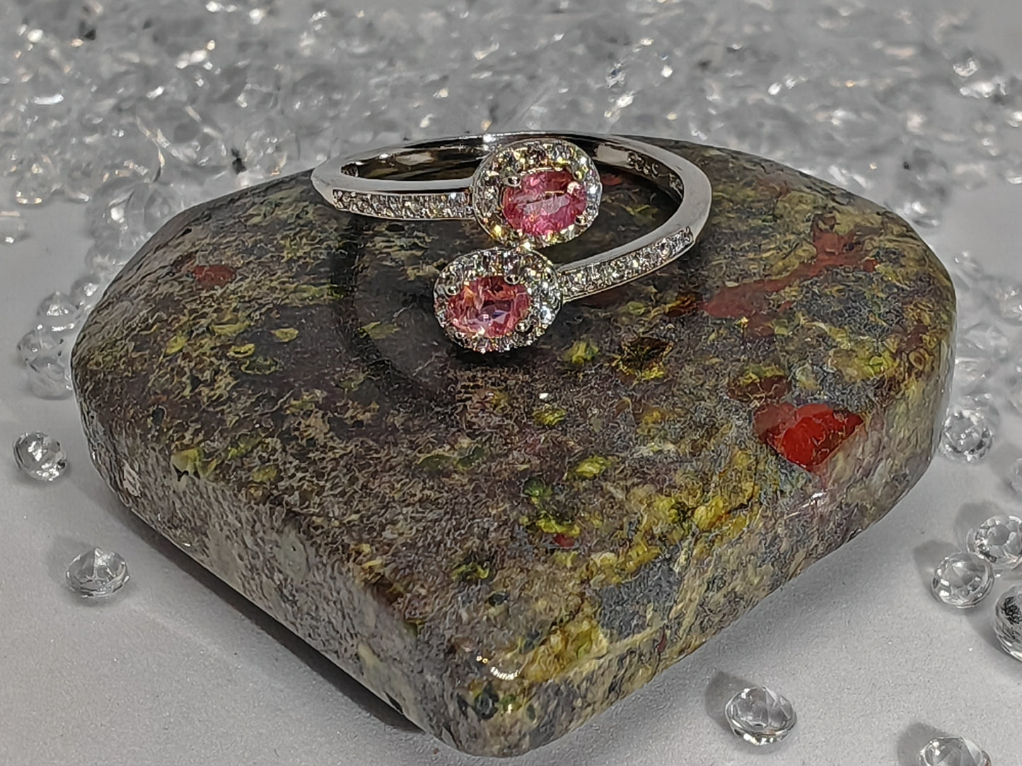 Tourmaline Twins - Sterling Silver Adjustable Ring up to Size T