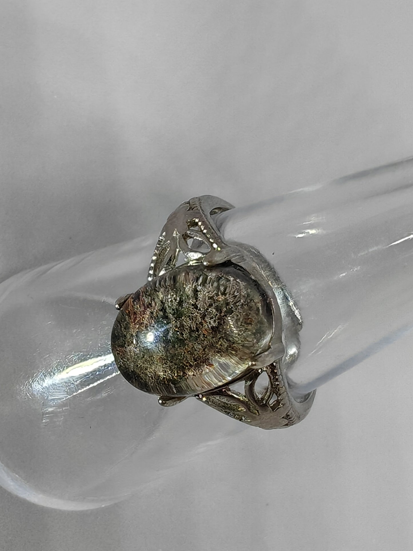 Garden Quartz - Sterling Silver Adjustable Ring up to Size (R)