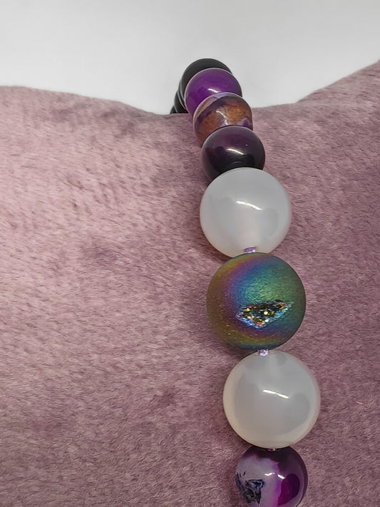 Purple striped peacock