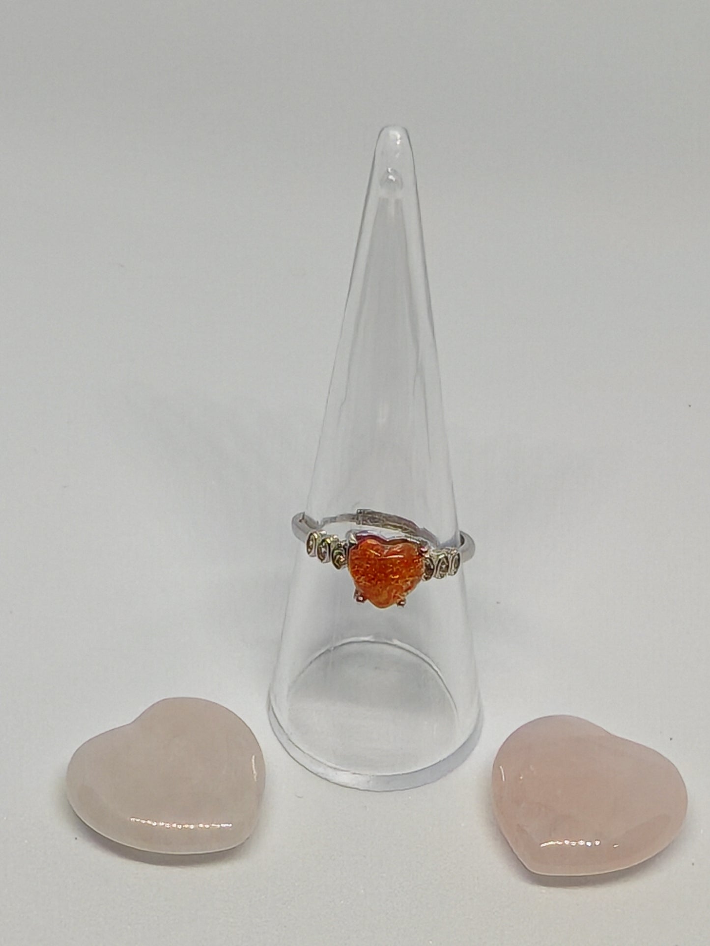 Sunstone Love - Sterling Silver Adjustable Ring up to Size (R)