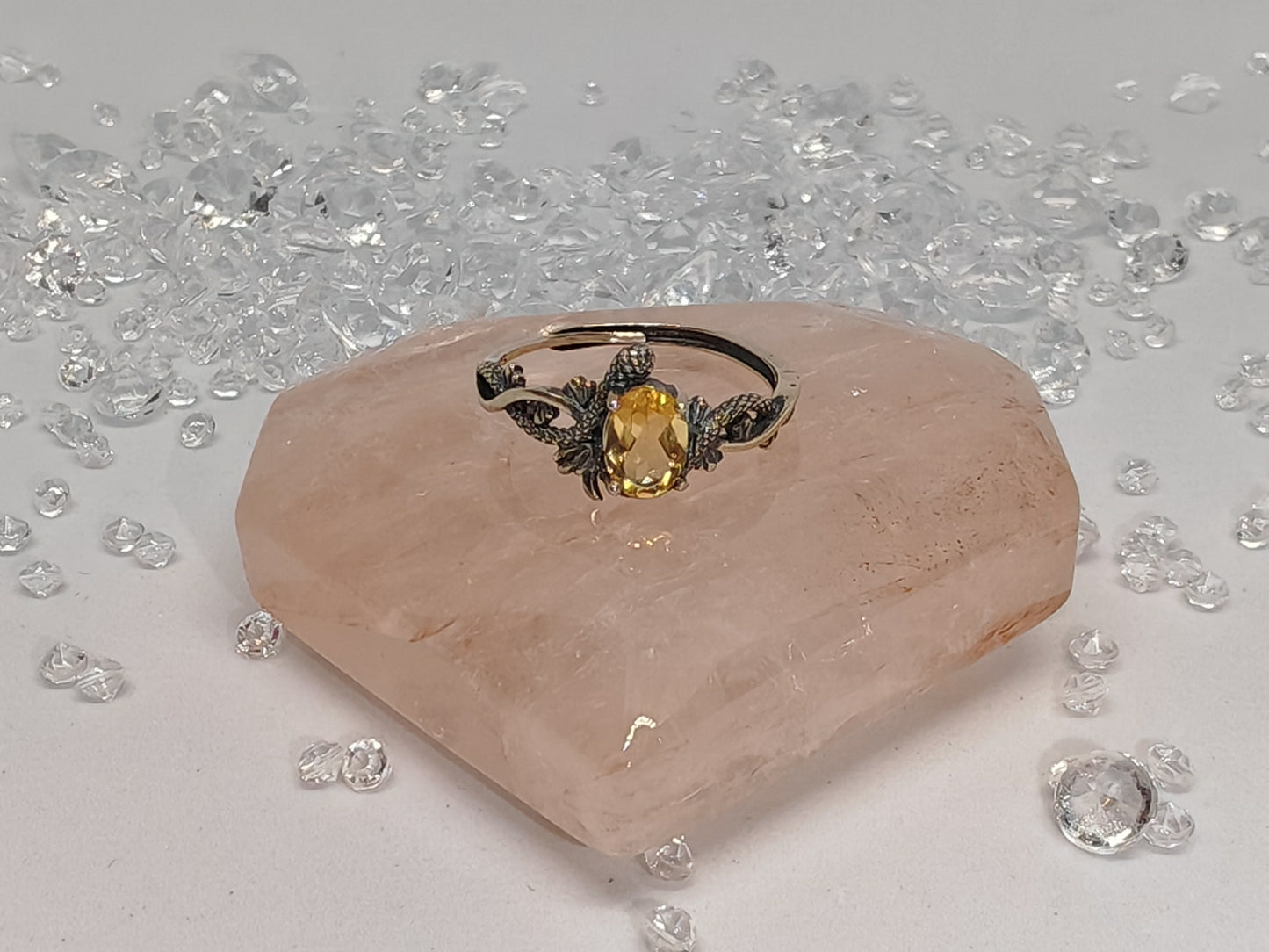 The Snakes Treasure - Sterling Silver Adjustable Ring up to Size T