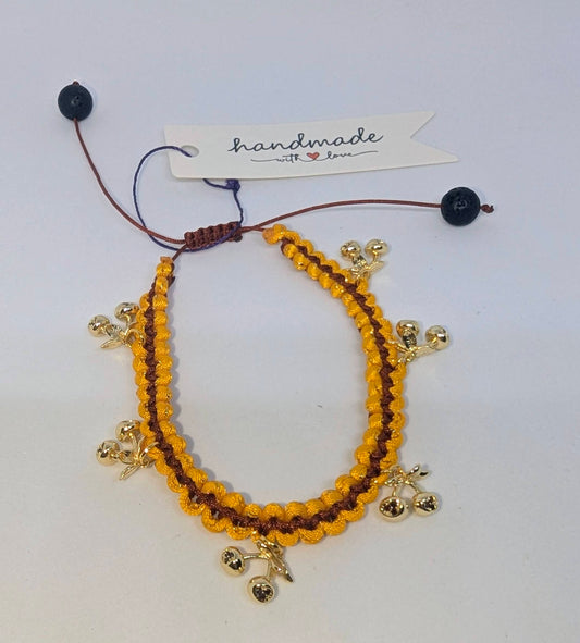 Honeycomb Cherries - Adjustable Bracelet - Handmade