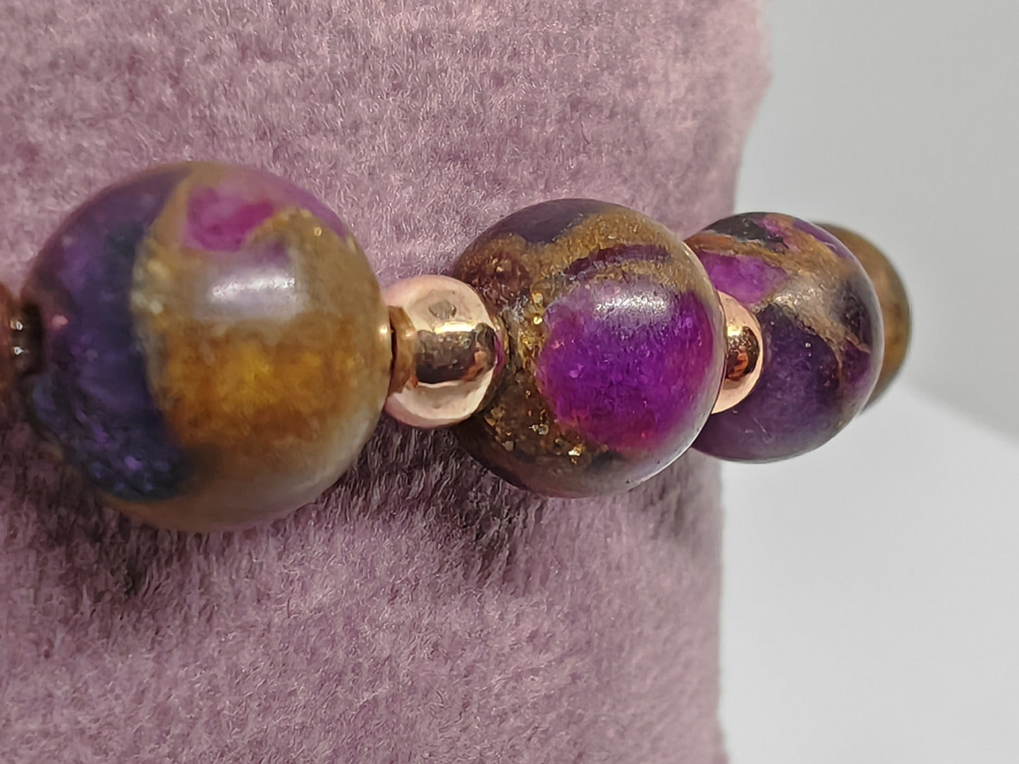 Cloisonne Jasper - Gold Spacers - 16cm