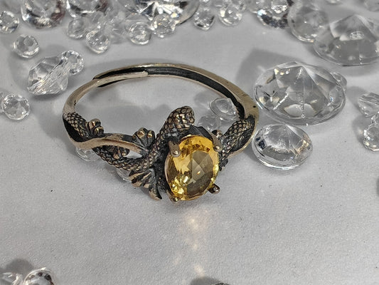 The Snakes Treasure - Sterling Silver Adjustable Ring up to Size T