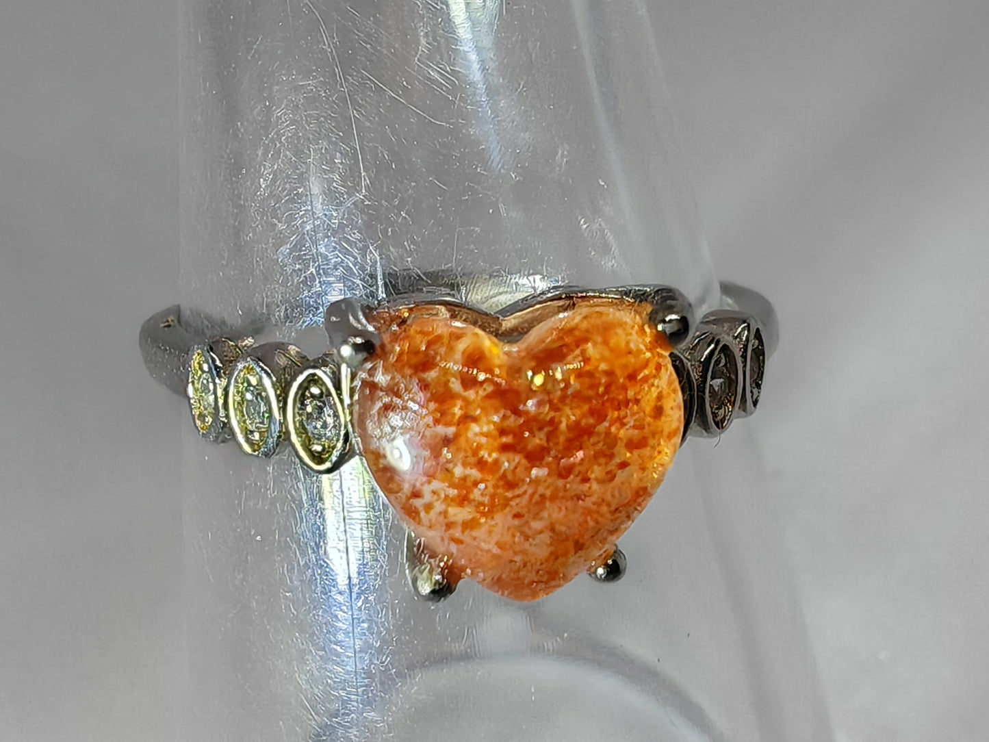 Sunstone Love - Sterling Silver Adjustable Ring up to Size (R)