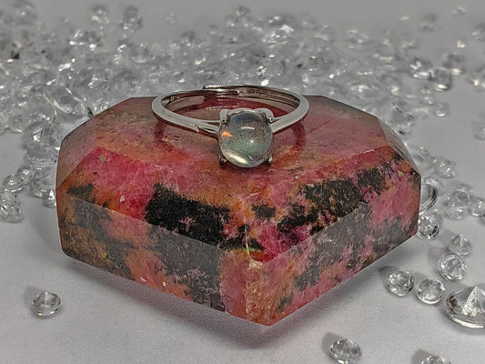 Labradorite Globes - Sterling Silver Adjustable Ring up to Size R