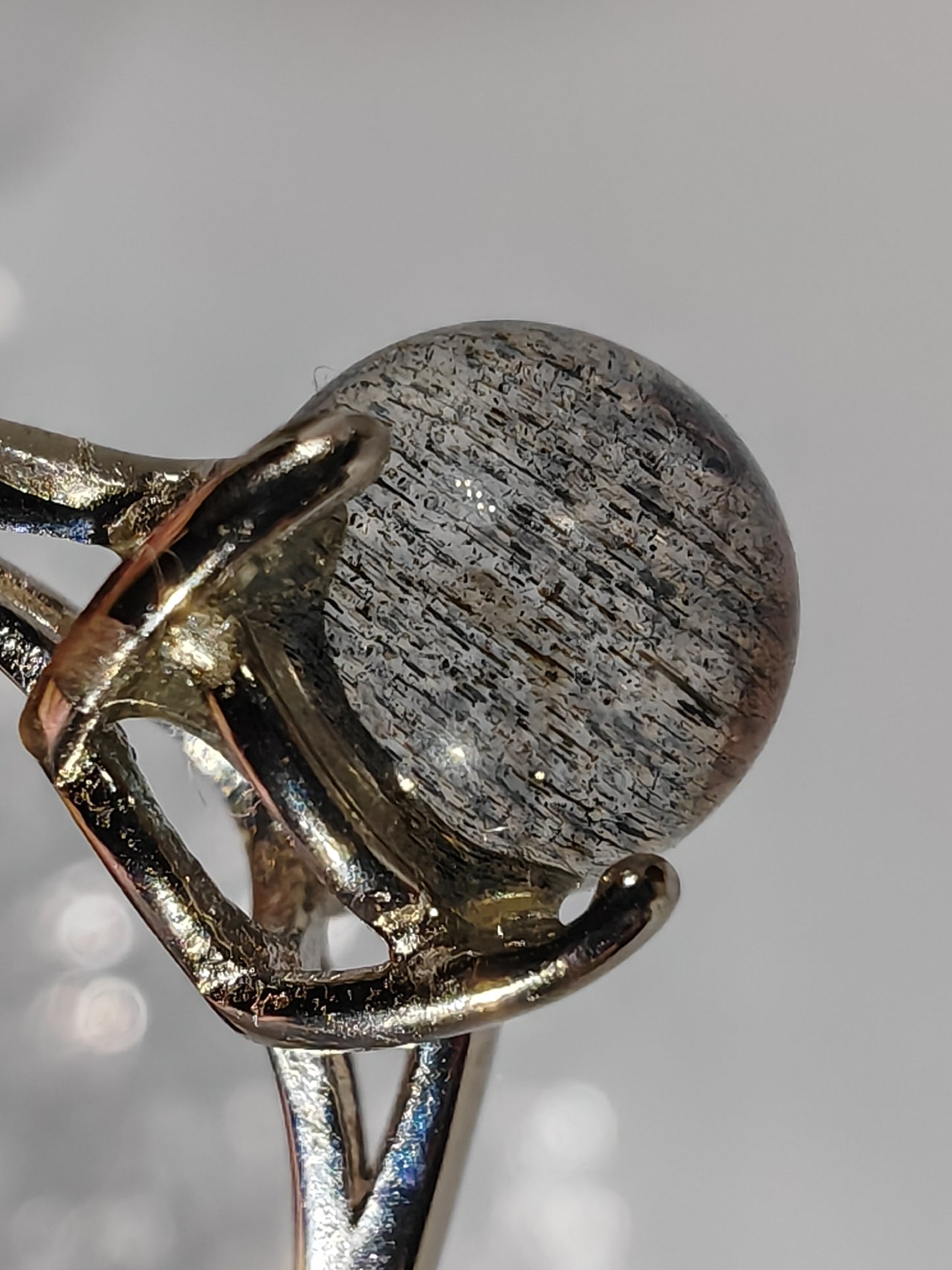 Labradorite Globes - Sterling Silver Adjustable Ring up to Size R