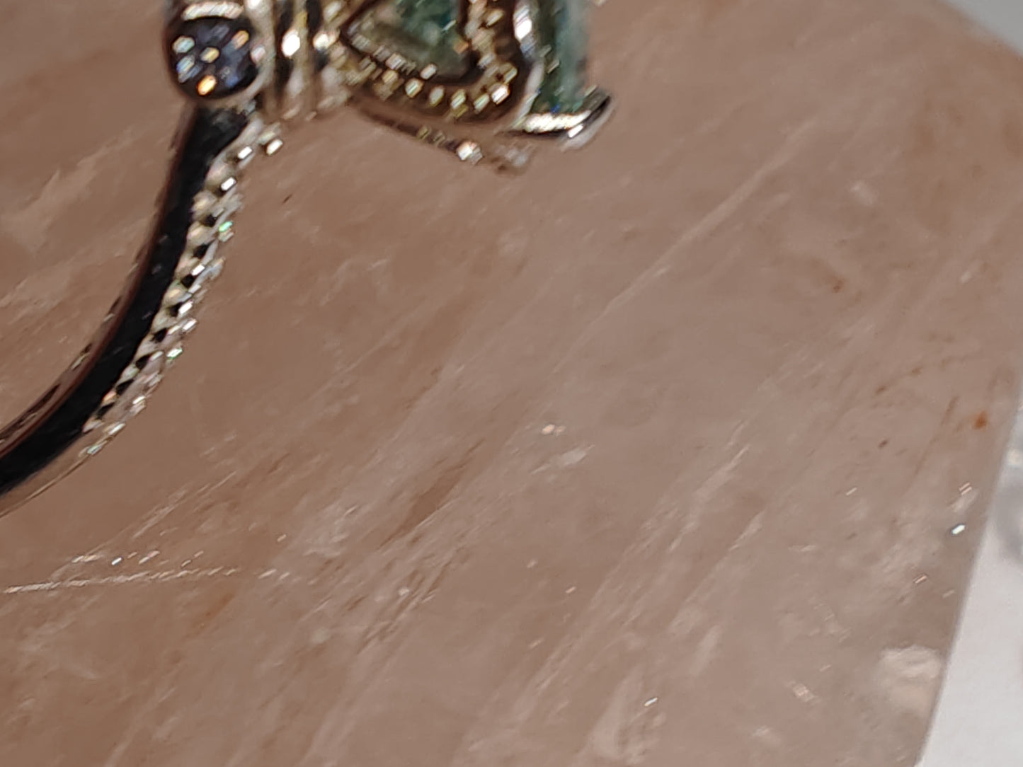 Heart Tower Moissanate - Sterling Silver Adjustable Ring up to Size R