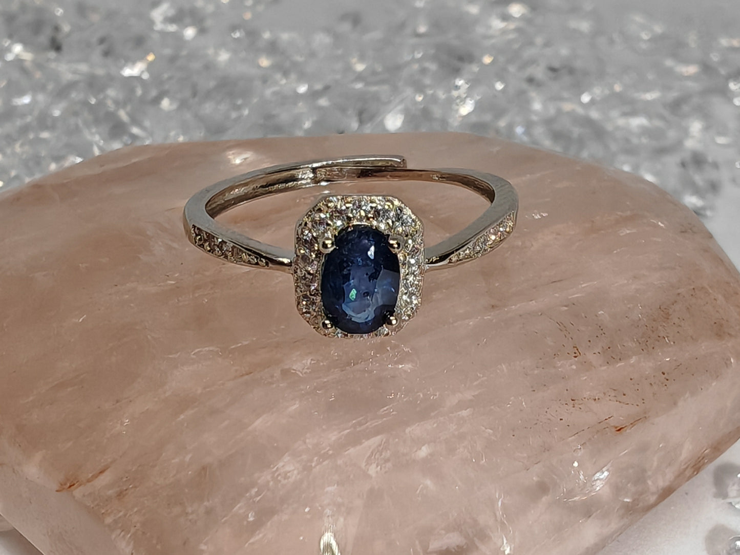 The Deep Blue - Sapphire - Sterling Silver Adjustable Ring up to Size Q