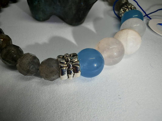 Grey Labradorite & Aquamarine