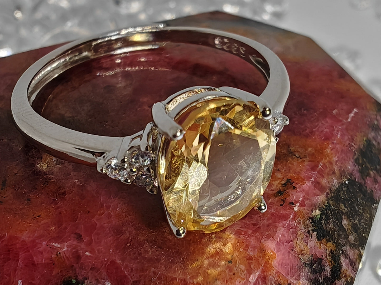 Cleopatra Citrine or Peridot - Sterling Silver Adjustable Ring up to Size U