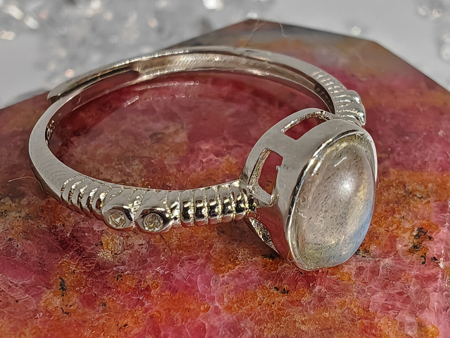 Elegant Lab - Sterling Silver Adjustable Ring up to Size R