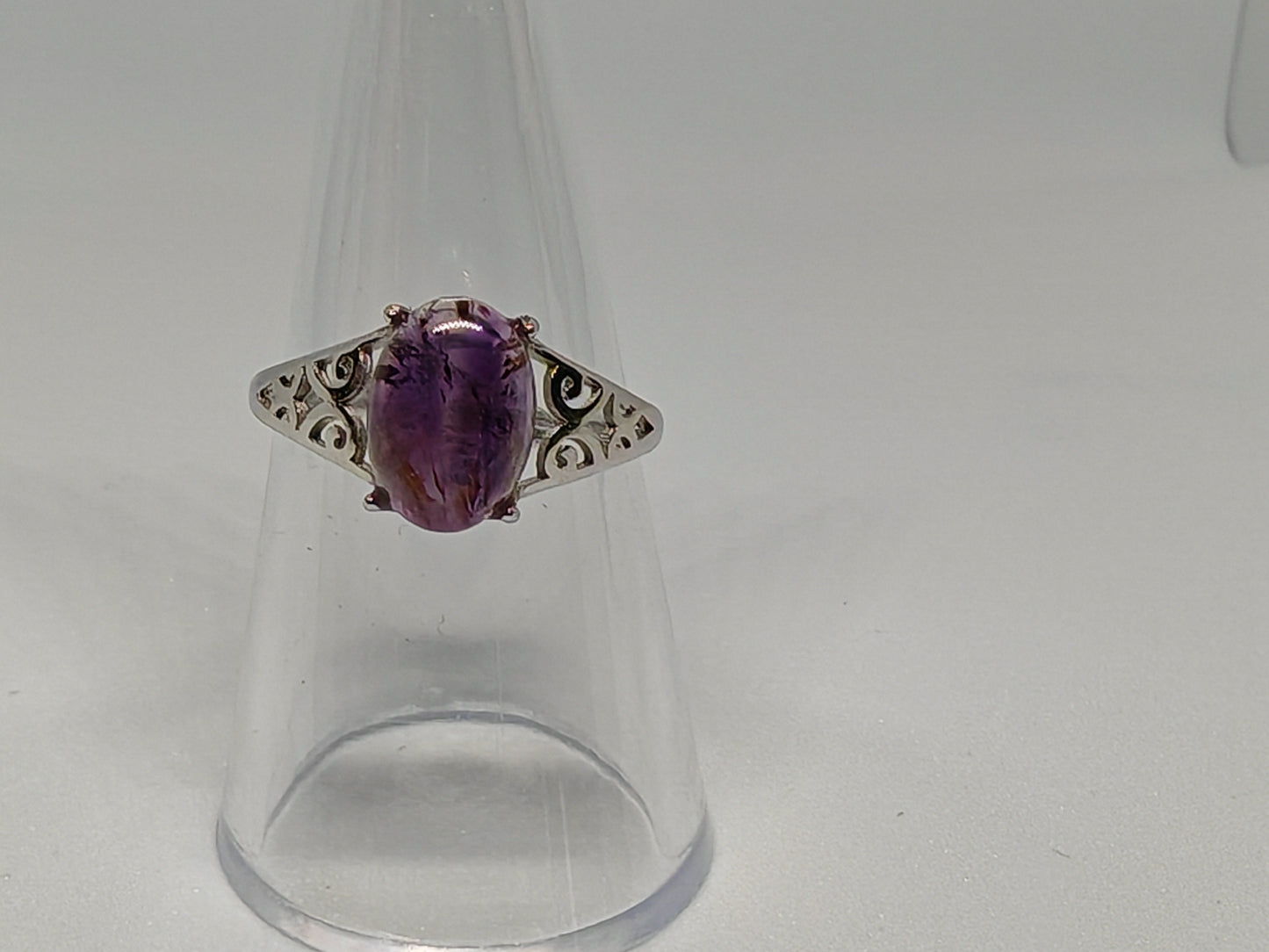 Aurora Night Sky - An Auralite Stone with Carved Sterling Silver Adjustable Band (U)