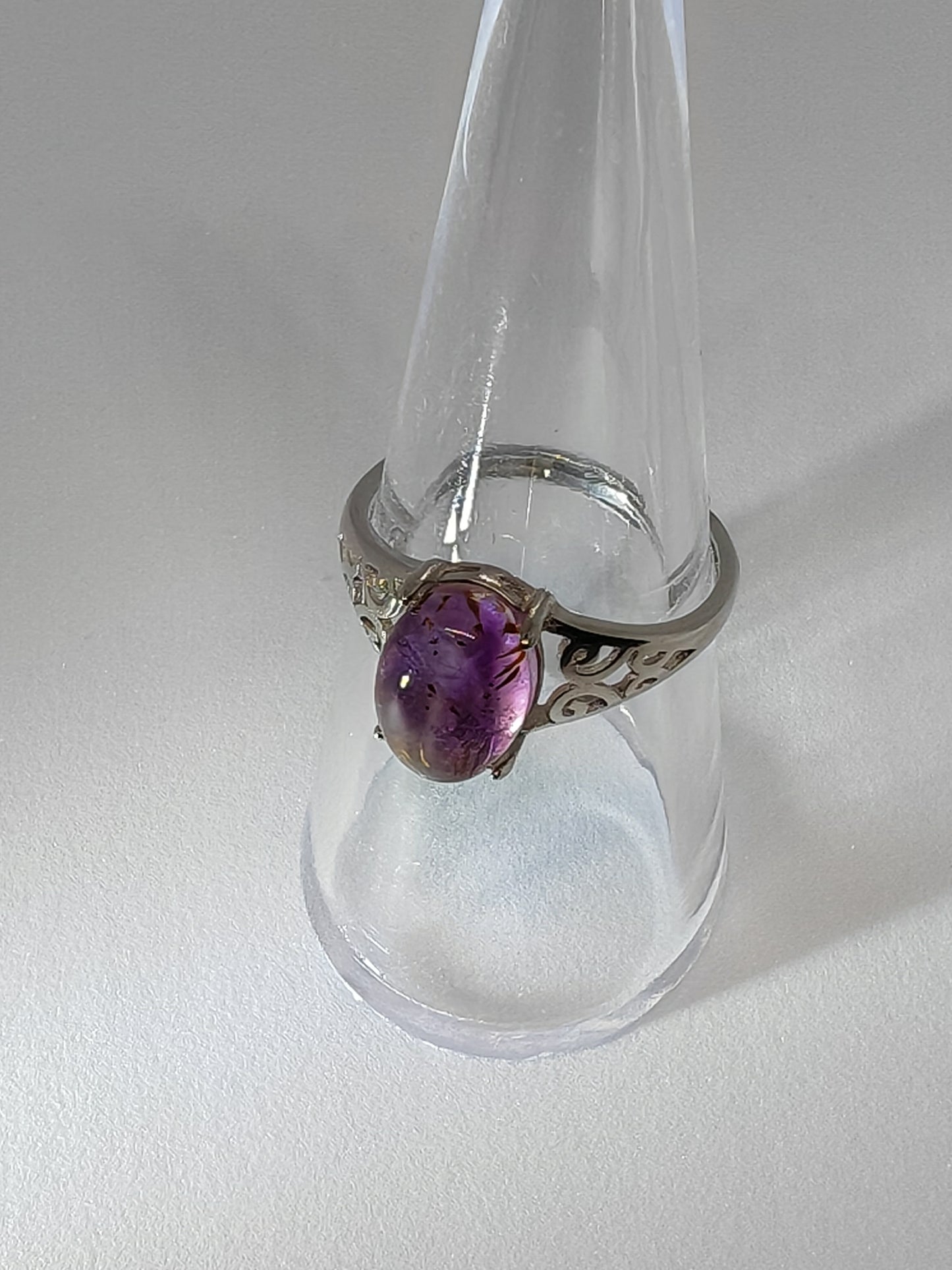 Aurora Night Sky - An Auralite Stone with Carved Sterling Silver Adjustable Band (U)