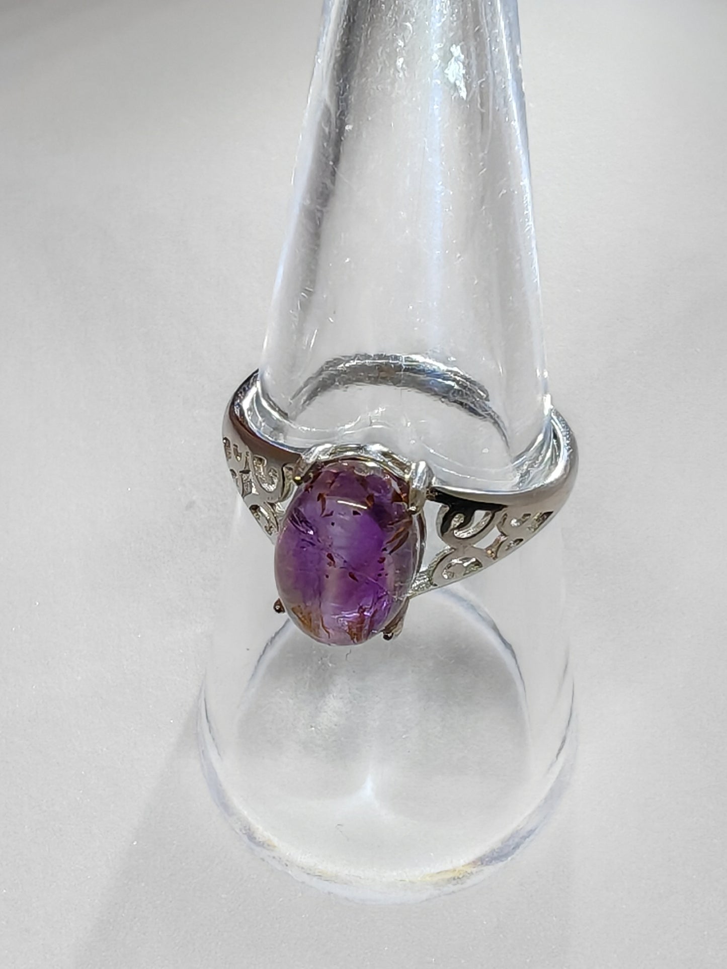 Aurora Night Sky - An Auralite Stone with Carved Sterling Silver Adjustable Band (U)