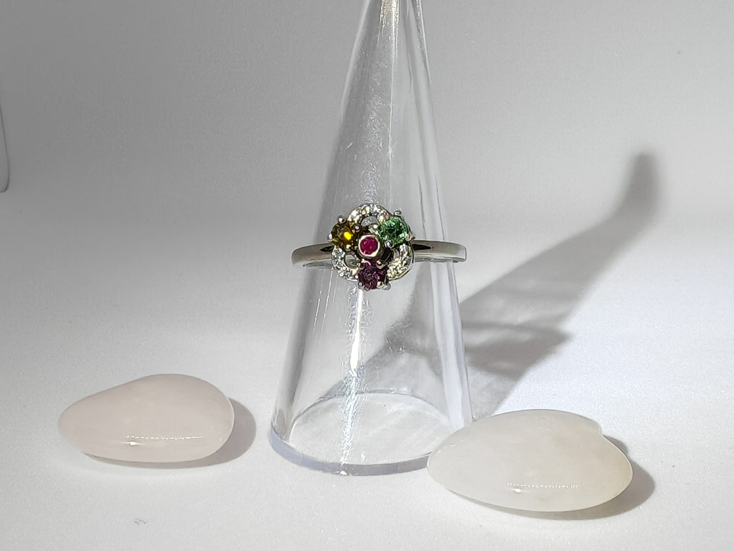 Tourmaline spinner - Sterling Silver Adjustable Ring that Spins on your Finger up to Size (W)