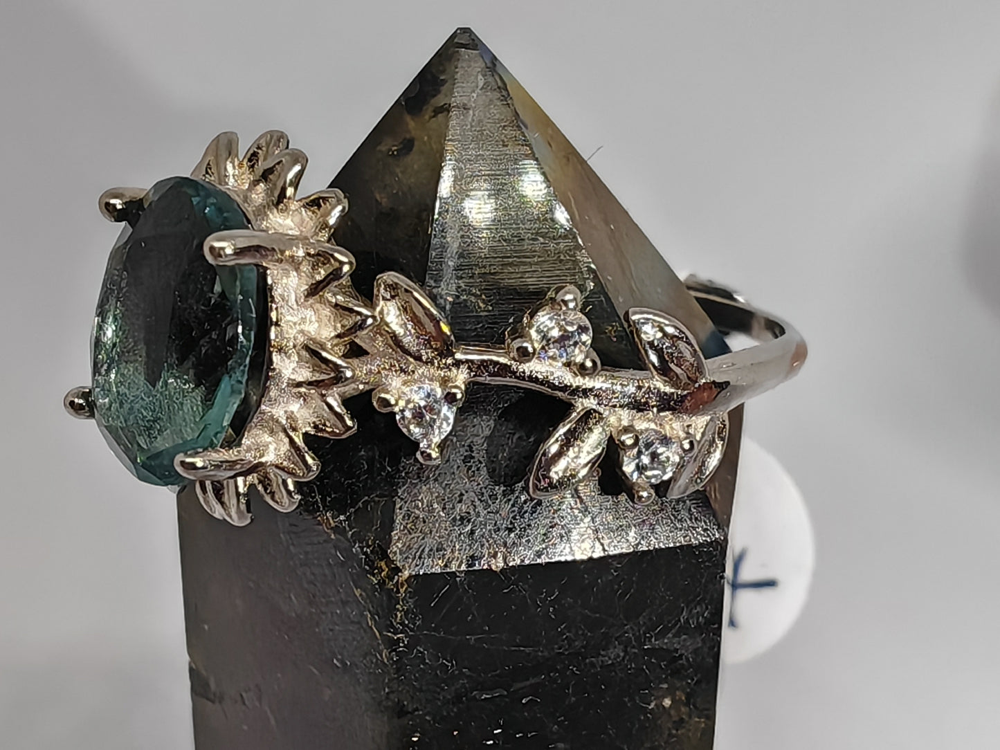 Sunflower at Night - Fluorite in Sterling Silver - Adjustable to size W