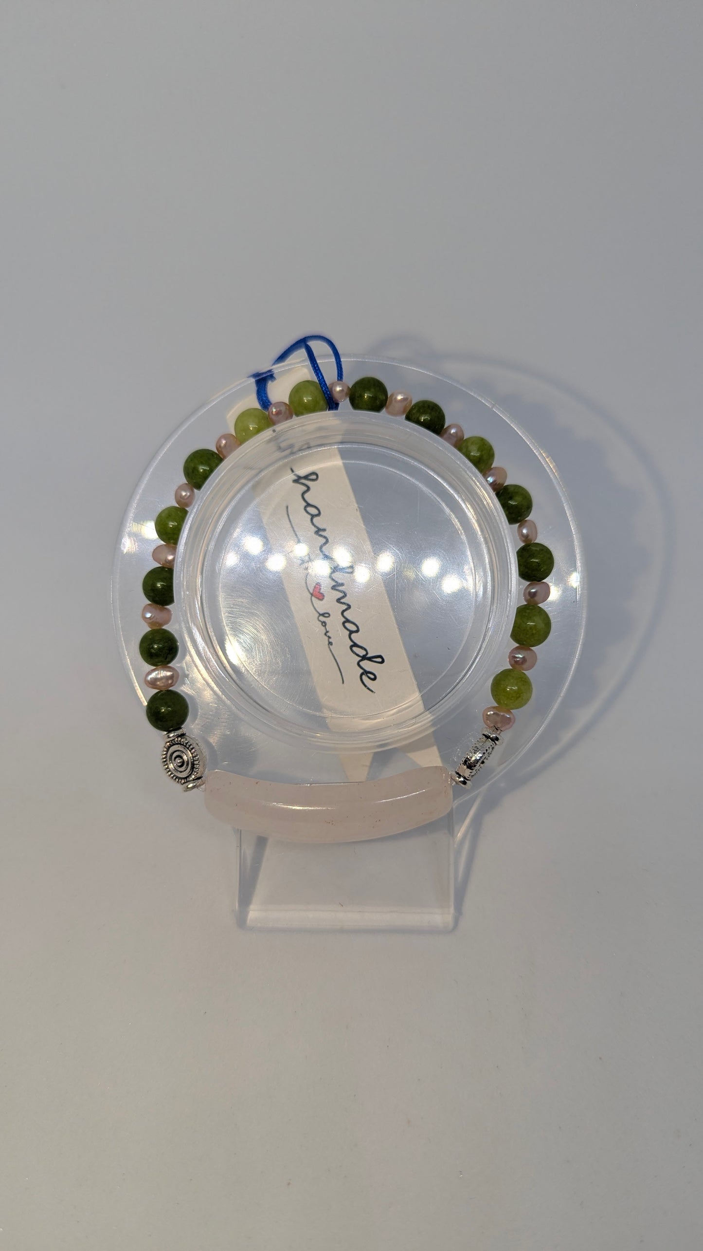 Rose Quartz, Peridot & Cultured Pearl