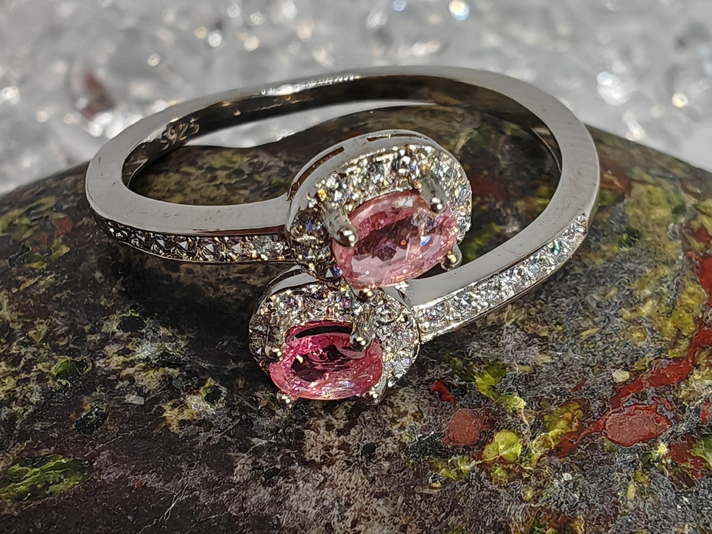 Tourmaline Twins - Sterling Silver Adjustable Ring up to Size T