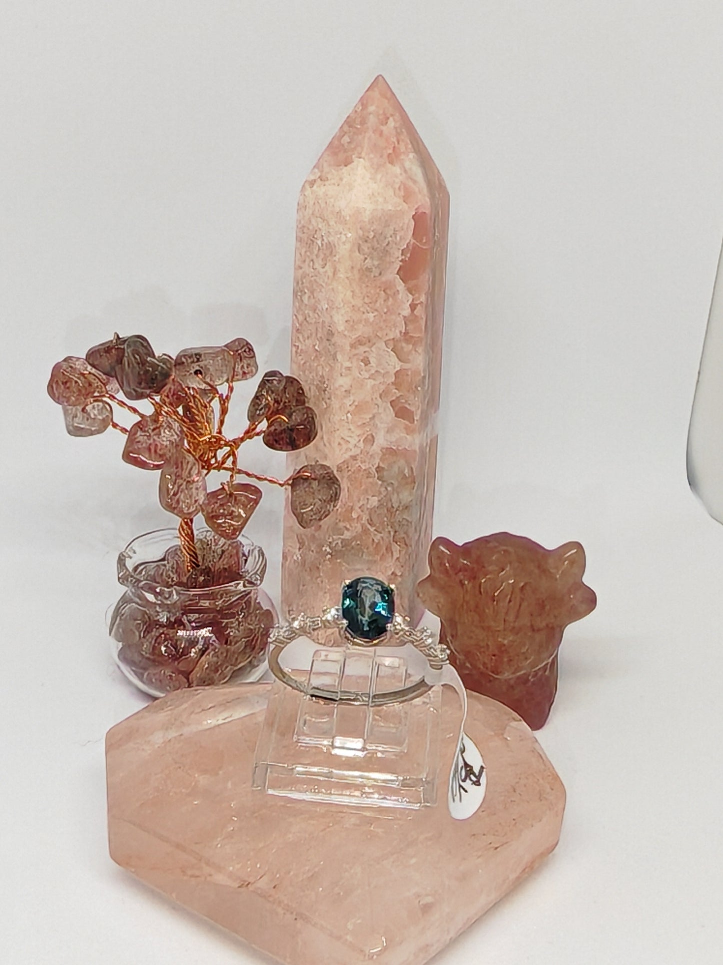 Topaz Sparkle - Sterling Silver Adjustable Ring up to Size R