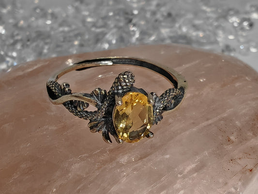 The Snakes Treasure - Sterling Silver Adjustable Ring up to Size T