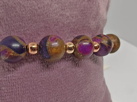 Cloisonne Jasper - Gold Spacers - 16cm