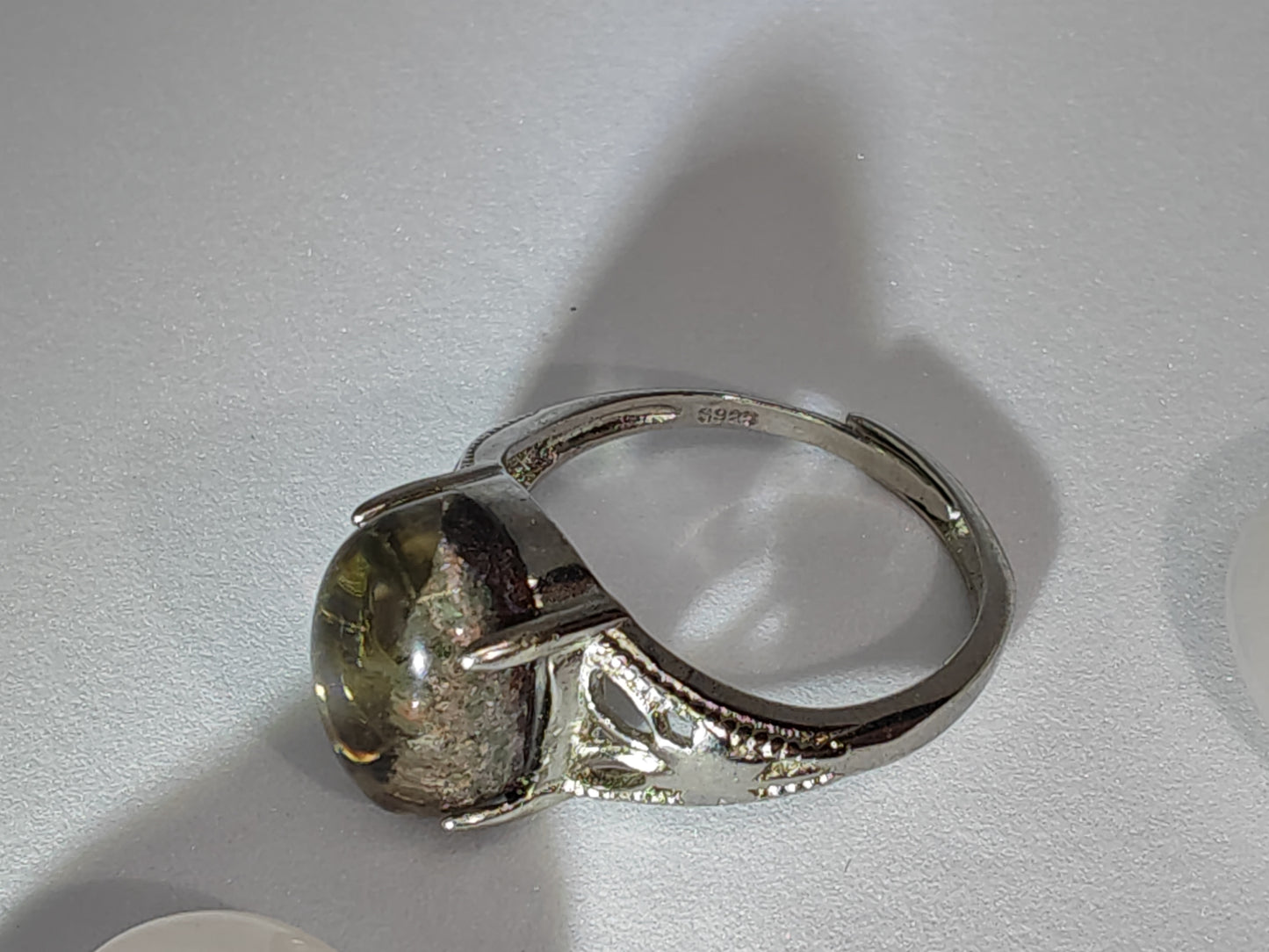 Garden Quartz - Sterling Silver Adjustable Ring up to Size (R)