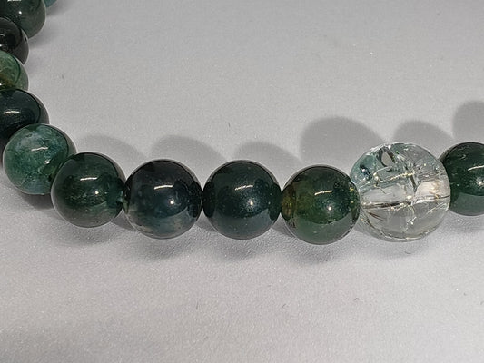 Green Moss with clear quarts