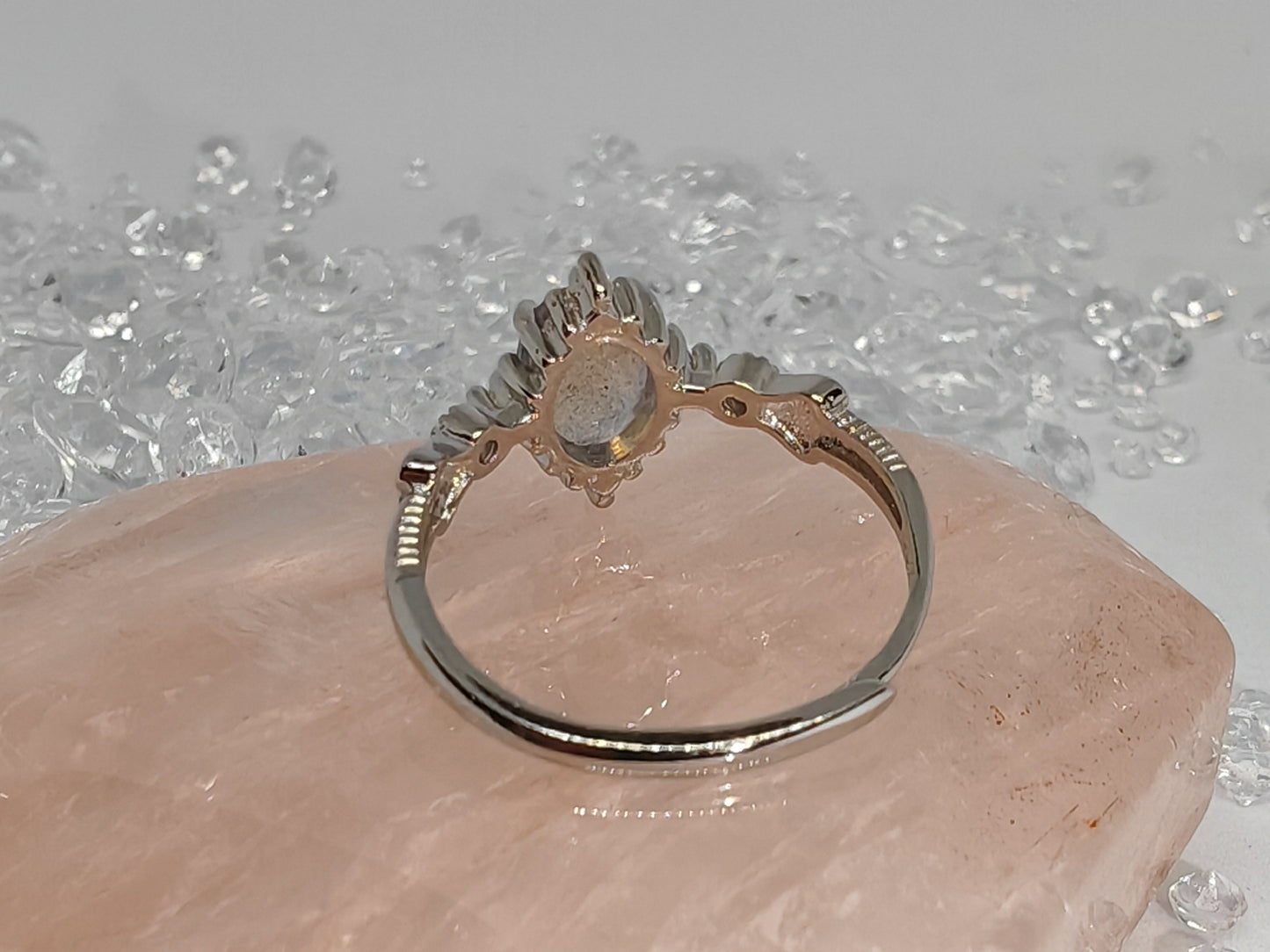 Mirror Mirror - Lab - Sterling Silver Adjustable Ring up to Size S