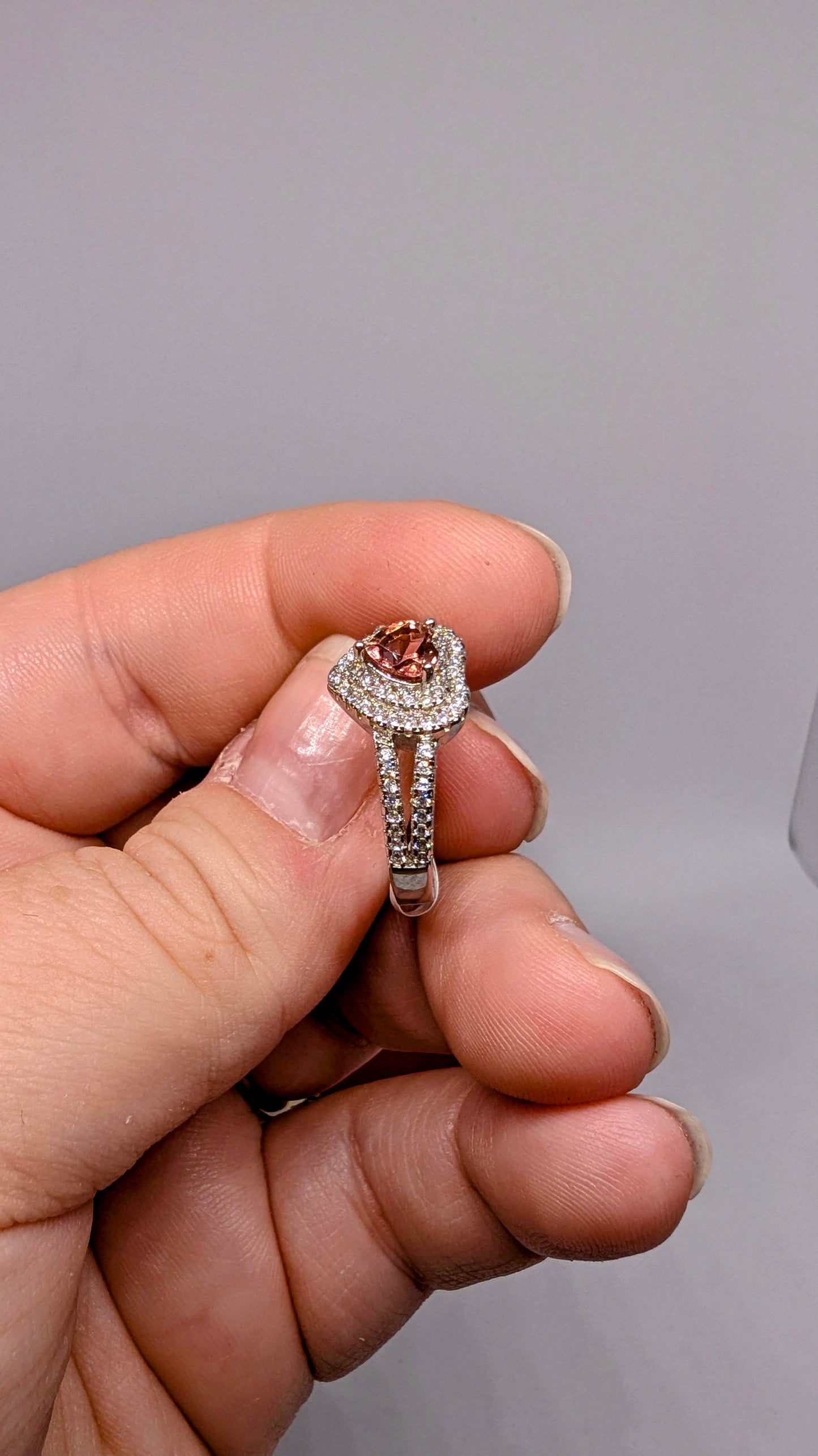 Heart of Diamonds - Tourmaline and Cubic - Adjustable up to Size S