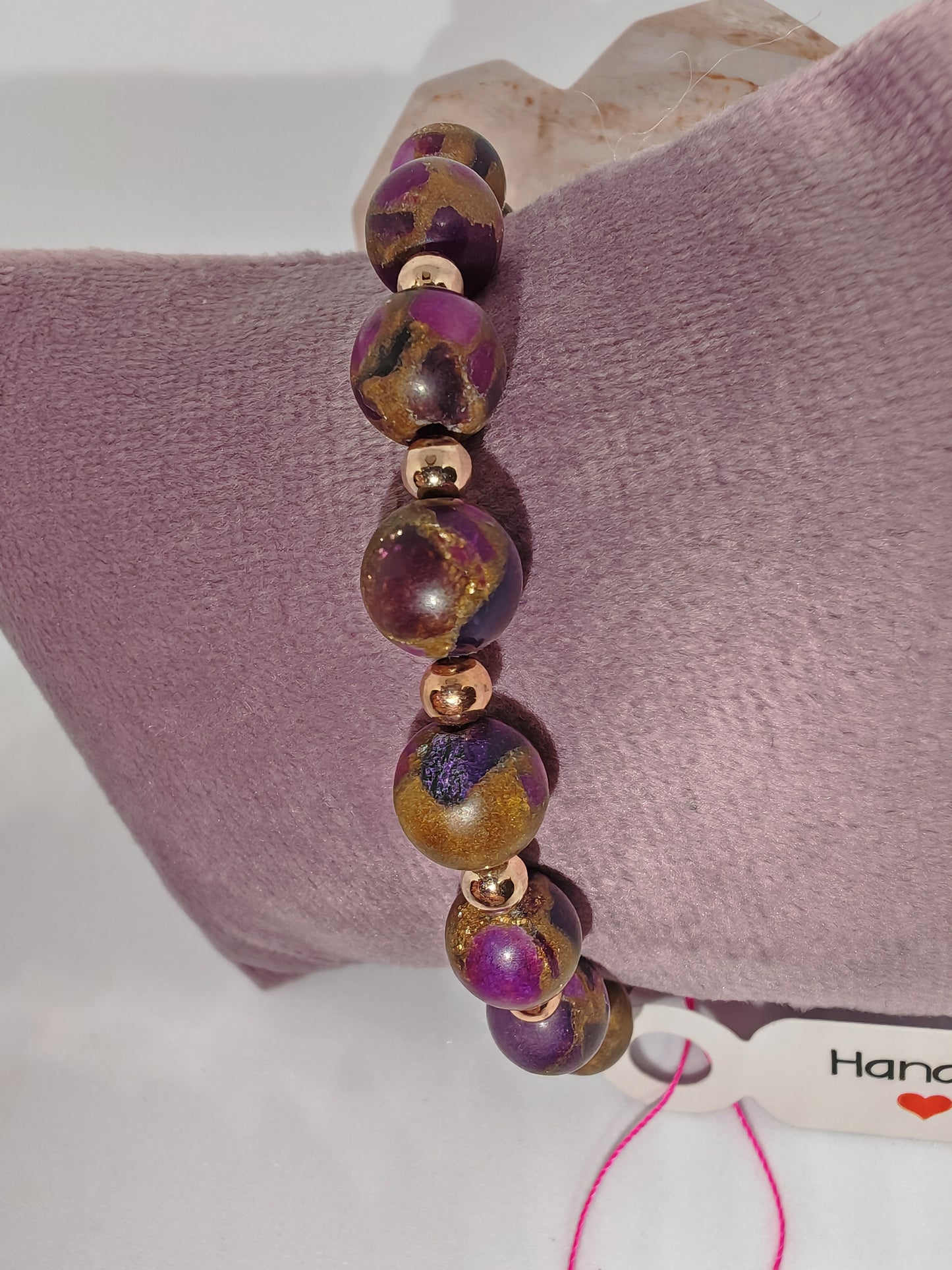 Cloisonne Jasper - Gold Spacers - 16cm