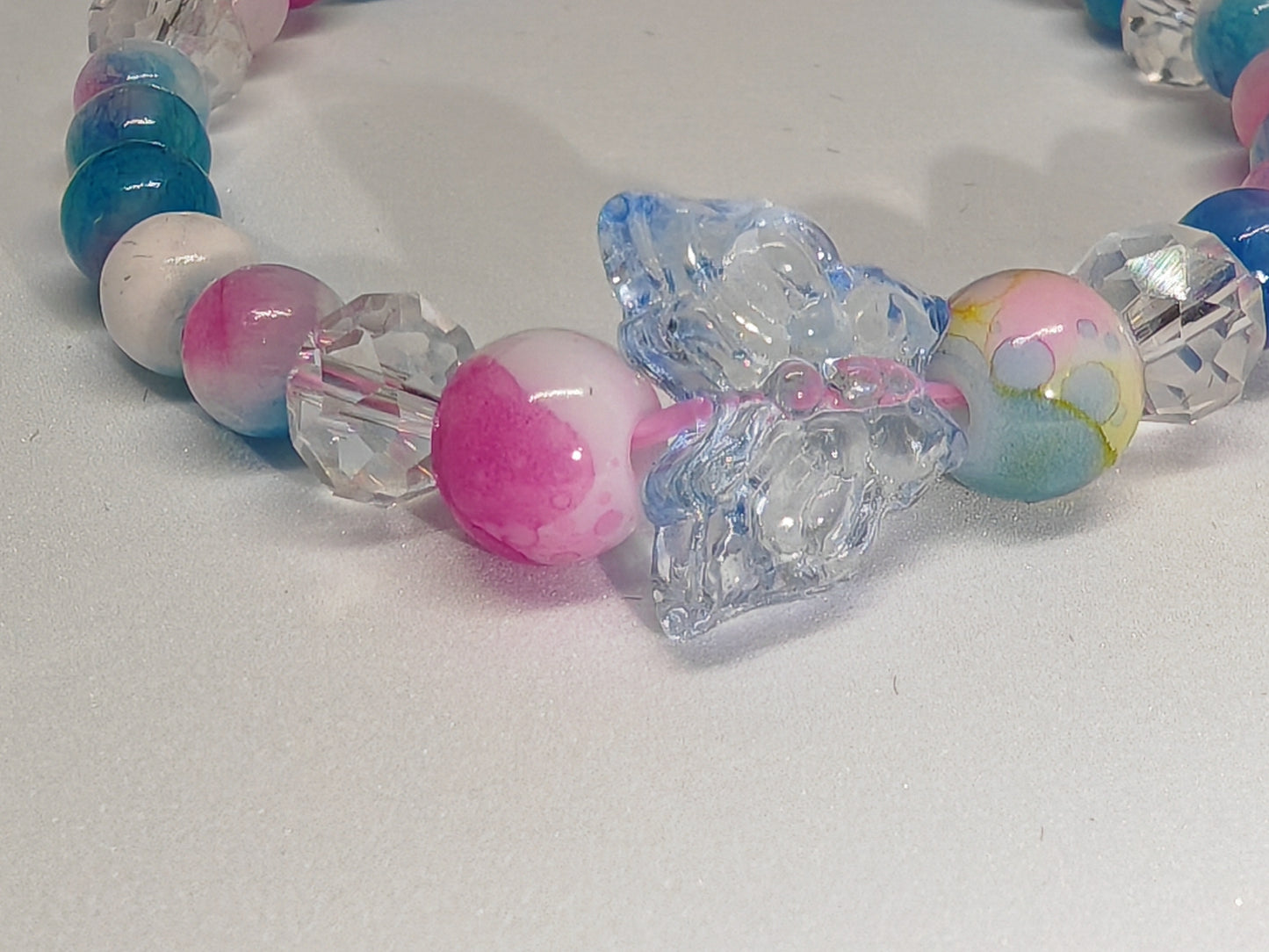 Red/blue Chalcedony natural stone bracelet