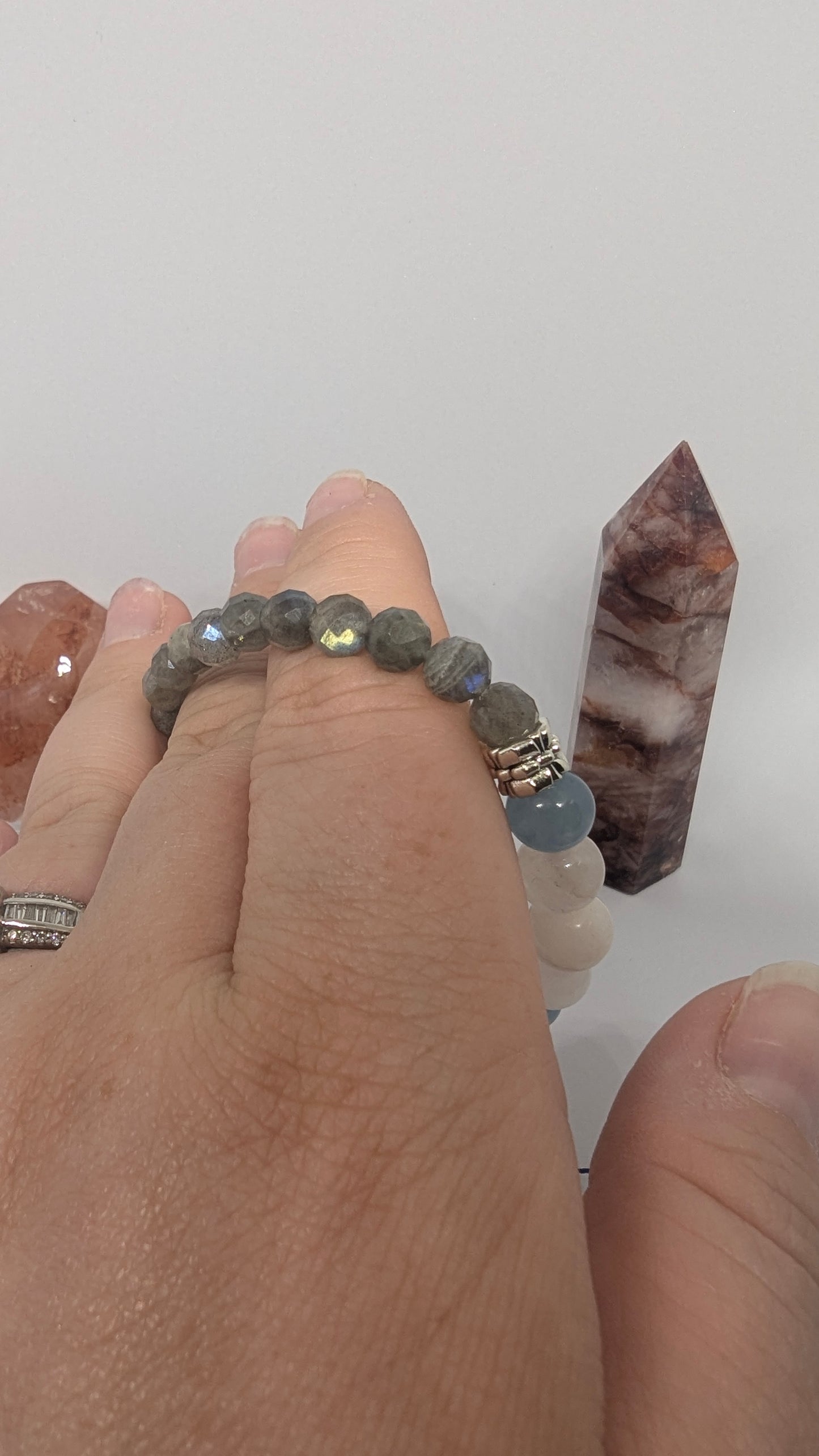 Grey Labradorite & Aquamarine